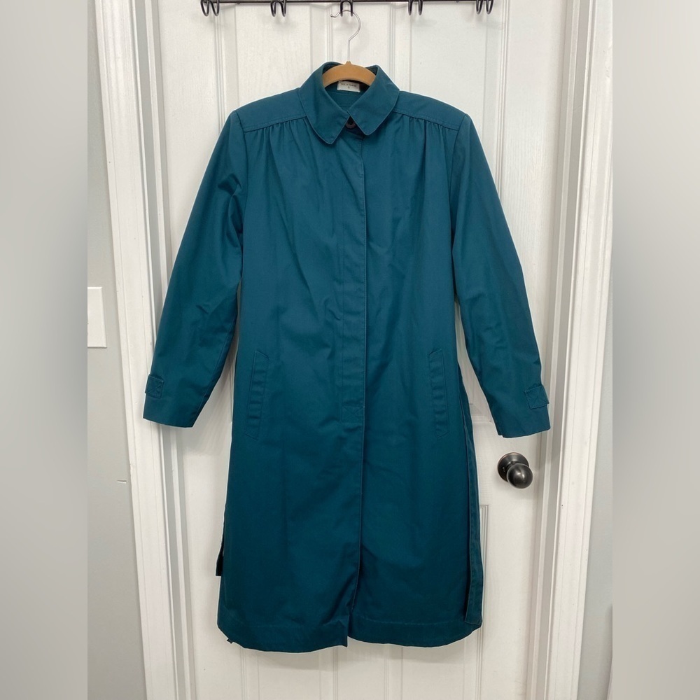 Teal Belted Raincoat | Vintage Rain/Shine Size 12 - Picture 2 of 13